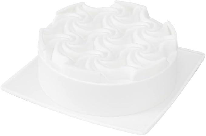 Restaurantware Pastry Tek 6.8 Inch Swirl Cake Pan 1 Oven-Ready Silicone Bundt Cake Pan - Flexible Freezable White Silicone Small Cake Mold Easy Release For Baking Desserts