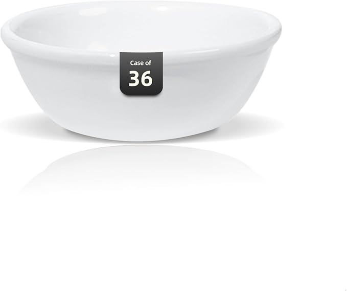 Stoneware Narrow Rim Commercial Grade Dinnerware, Bright White Fruit 4.5oz, Case of 36