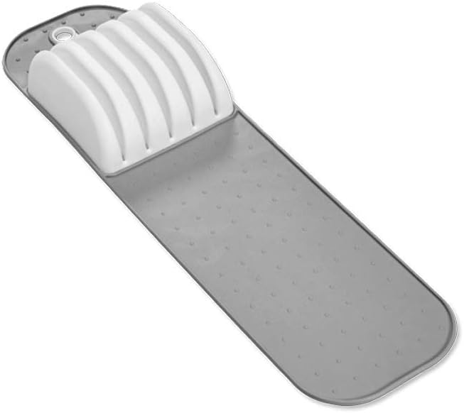 Madesmart Premium Antimicrobial Classic Small In-Drawer Knife Mat, Soft-Grip, Non-Slip Drawer Organizer, Long-Lasting Home Organization, EPA Certified, White, PremiumWhite
