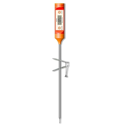 Candy & Meat Thermometer with Type-C Rechargeable Digital Instant Reading for Candy Making, BBQ, Deep Frying, & Liquids, 8" Long Probe,CT180-L