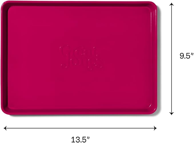 Great Jones Little Sheet Pan & Little Chill Rack Set (Raspberry) | 13.5 x 9.5 Heavy-Duty Nonstick Pan & Cooling Rack | Baking Tray & Wire Rack for Cooking, Baking, Roasting | Oven & Dishwasher Safe