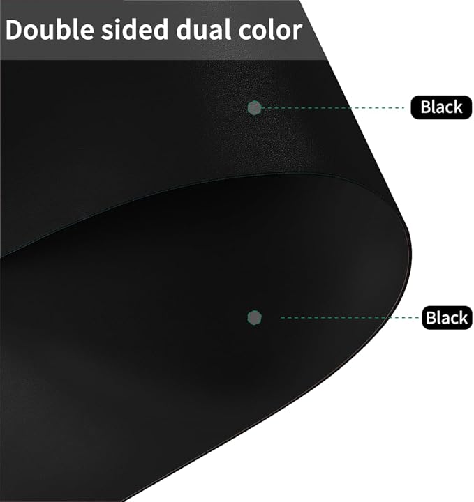 Leather Table Pad,1.8mm Thick,40x72 Inch,Dining Table Pad,Table Pads for Dining Room Table Rectangular,Table Protector for Dining Room Table,Table Top Protector(Black+Black,40x72)