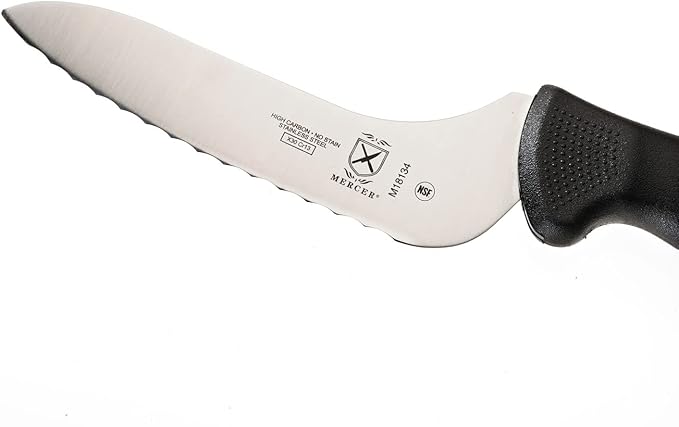 Mercer Culinary M18134BK Bread Knife, 6-Inch, Millennia Black
