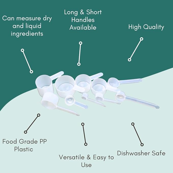 3/8 Cup (3 Oz. | 6 Tablespoon | 90 mL) Long Handle Scoop for Measuring Coffee, Pet Food, Grains, Protein, Spices and Other Dry Goods (Pack of 25)