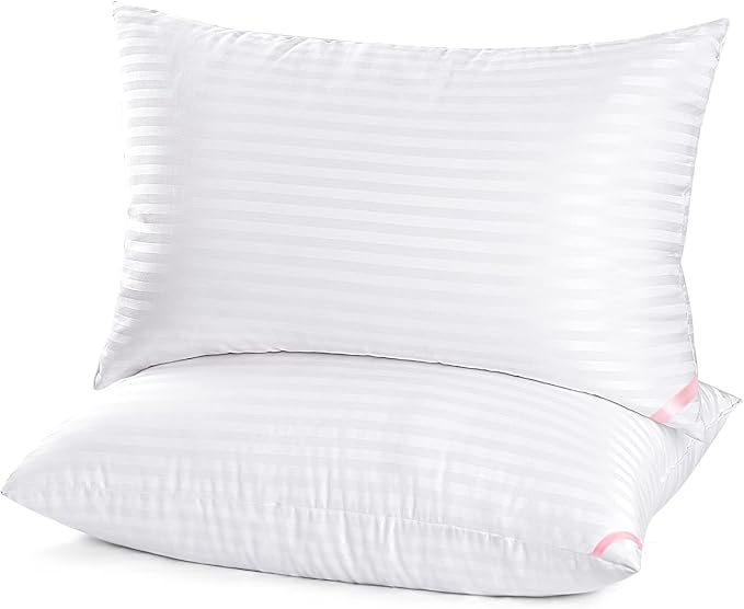 EIUE Hotel Collection Bed Pillows for Sleeping 2 Pack Standard Size，Pillows for Side and Back Sleepers,Super Soft Down Alternative Microfiber Filled Pillows,20 x 26 Inches