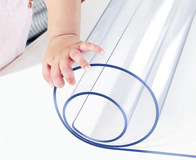 14x16 Clear Plastic PVC Wood Desk Protector Pad Rectangle Thick Clear Plastic Vinyl Tablecloth Furniture Protective Desktop Liner Cover Waterproof Computer Tabletop Protection Desk Blotter Mat Pad