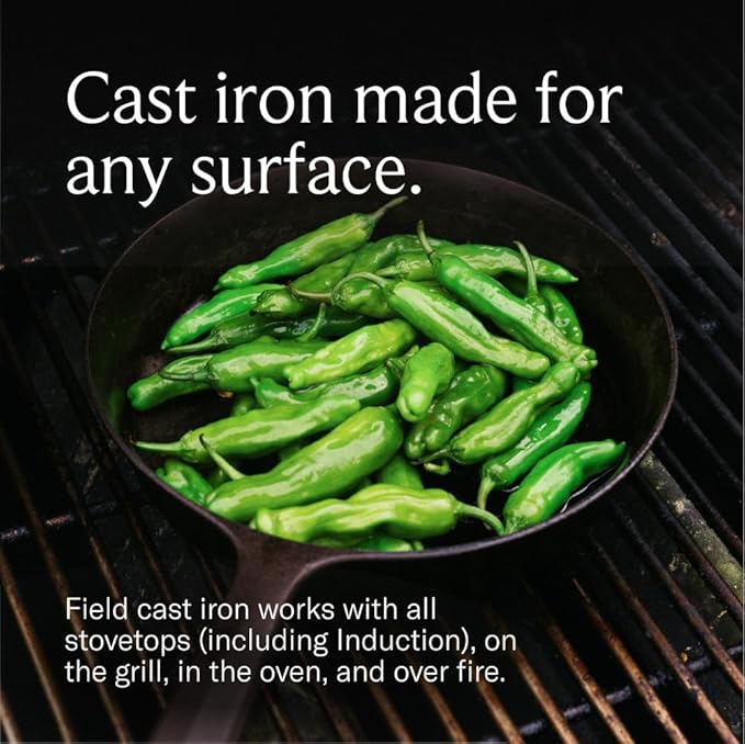 Field Company 6.75-Inch Cast Iron Skillet – Lightweight & Smooth, Made in USA, Pre-seasoned with Organic Oil – Ideal for 1 Serving (No.4 Extra Small)