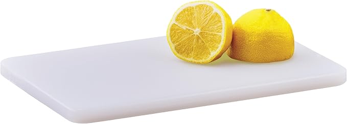 Winco Heavy-Duty Plastic Cutting Board, 6" x 10" x 1/2", White