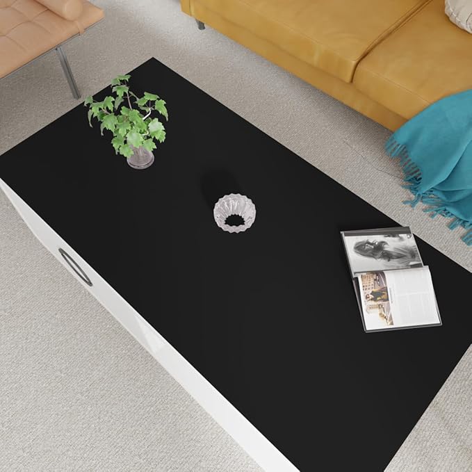 Desk Protector - 26x44 Inch Waterproof Easy to Clean Can Conceal Flaws Protector The Table Top from Scratches Used for Coffee Table (Black+Black 26x44)