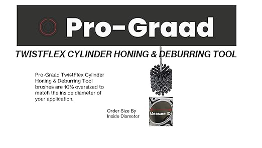 TwistFlex Cylinder Hone | 3-1/2" 320AO for Brake Cylinders, Valve Guides, Hydraulics, 3.5" Diameter for Hole Diameters 3.26"- 3.51" | Aluminum Oxide 320 Grit | 0.315" Shank | 13.5" Length