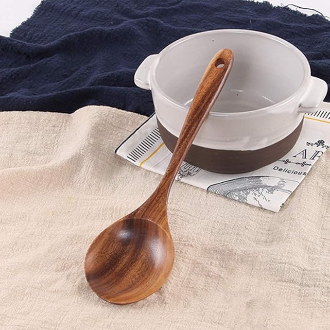 5 Pcs Best Wooden Spoons for Cooking Kitchen Utensils Set Acacia Wood Cooking Spatula Turner Non Toxic Utensil Slotted Serving Spoon Flat Spatulas Set Wooden Utensis Mixing Cooking Spoon Kitchen Tools