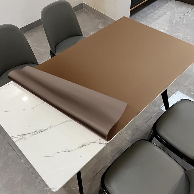 Table Pads for Dining Room Table for Dining Room Table - Can Be Used On Both Sides Waterproof and Easy to Clean Good Flatness Used for Dining Table(Mud Color+Champagne Gold 46x72)
