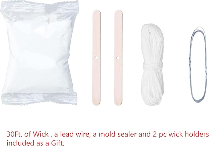 MILIVIXAY 2PCS Pillar Candle Mold -Height: 5.0inch,Diameter:2.0inch-30ft Long Wicks, 2pcs Wick Holders, a Mold Sealer and a Lead Wire Included as a Gift