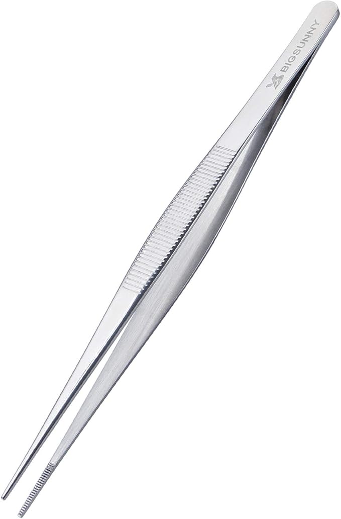 6.5 Inch Kitchen Tweezers Fine Tweezer Tongs, MSY BIGSUNNY Stainless Steel Food Tweezers Multi-function Cooking Tongs Kitchen Serving Tong