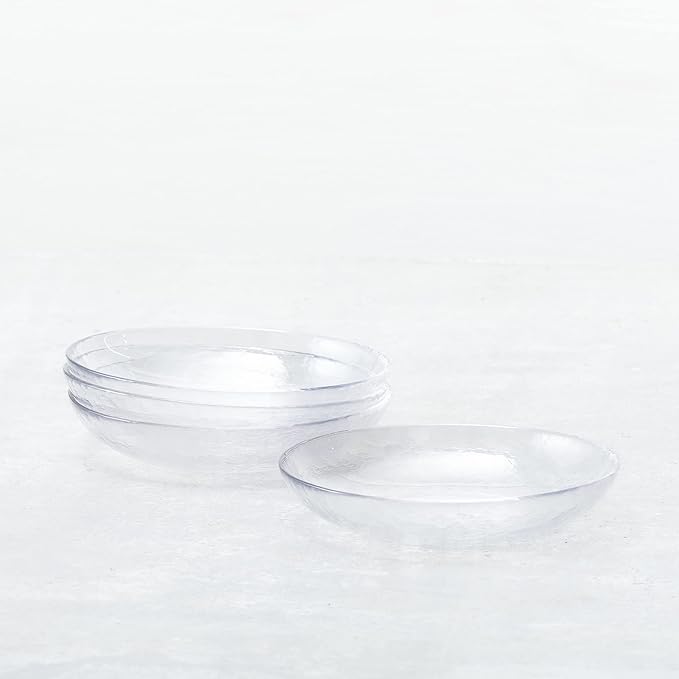 Fortessa Los Cabos Glass Dinnerware Collection, Coupe Entrée Bowl (Set of 4), 8.6 Inch/25oz, Clear