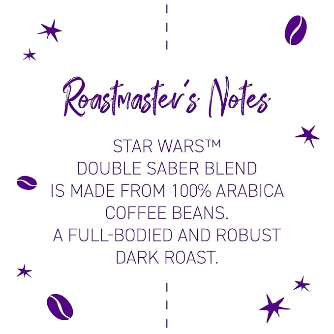 Joffrey's Coffee - STAR WARS™ Double Saber Blend, STAR WARS Licensed Coffee Collection, Artisan Dark Roast, Robust & Smooth Taste, Brew or French Press (Whole Bean, 11oz)