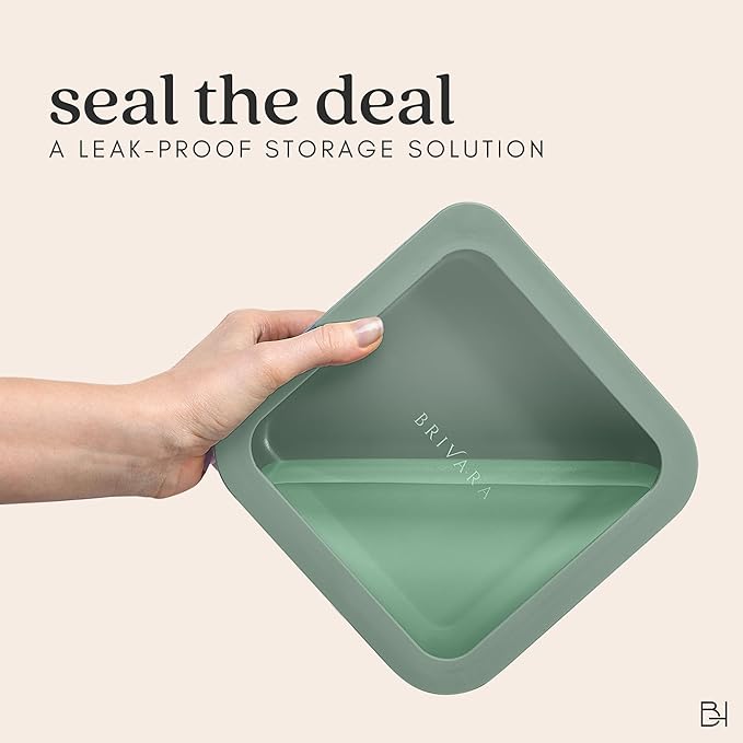 Ceramic Coated Glass Food Storage Container | No PTFE, PFOA, PFAS, and BPA | Reusable Non Toxic Meal Prep Container with Glass Lid | Easy To Store | 6 Piece Food Prep [Willow]