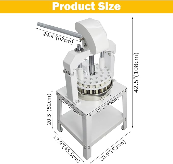 TECHTONGDA Commercial Dough Divider Manual 40PCS Dough Dividing Machine 0.95-5.08oz Hand Press Dough Pastry Cutter Bread Maker Bakery Tool