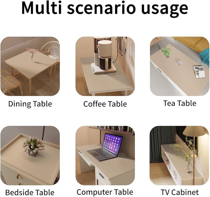 Table Protector for Dining Room Table - Waterproof, Easy to Clean, Light Brown & Gray, 54x54