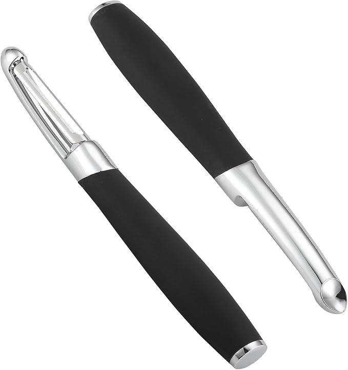 Premium Stainless Steel Swivel Vegetable and Fruit Peeler, Ergonomic Non Slip Handle