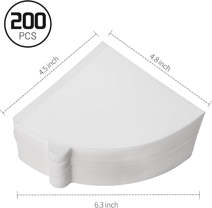 Niveaya 200 Count Coffee Filters - Size 02, Natural Paper Coffee Filter, No Blowout, Disposable for Pour Over and Drip Coffee Maker (2-4 Cup)