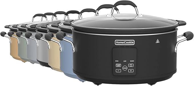 HOMECOOKIN Slow Cooker, Extra Large 10 Quart Digital Programmable Slow Cookers with Timer, Dishwasher Safe Glass Lid & Crock, Kitchen Appliance for Families and Gatherings, Olive