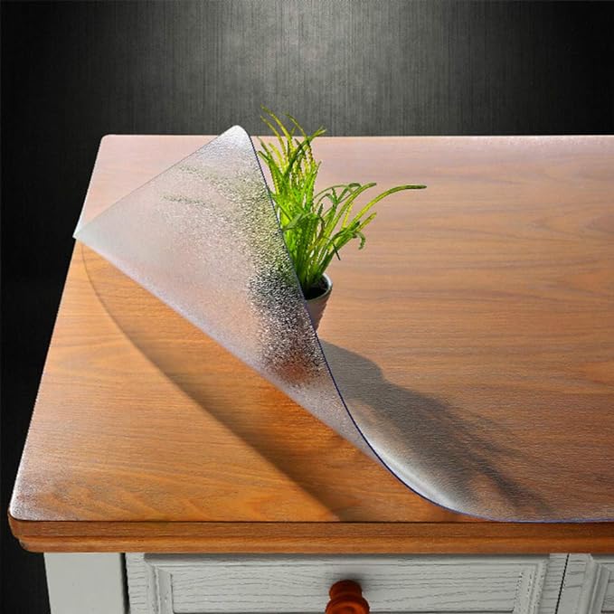 NECAUX 13 x 17 Inch Frosted Desk Cover Protector, 1.5mm Thick Waterproof Plastic Desk Pad Mat, Table Cover Tablecloth Protector Placemat for Office Computer Writing Desk Side End Table Night Stand