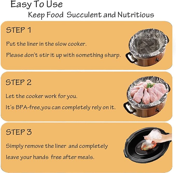 16 Counts Slow Cooker Liners Small Size(11 x 16 Inch) Kitchen Disposable Cooking Bags Fits 1 to 3 Quarts Safe for Oval or Round Pot (16)