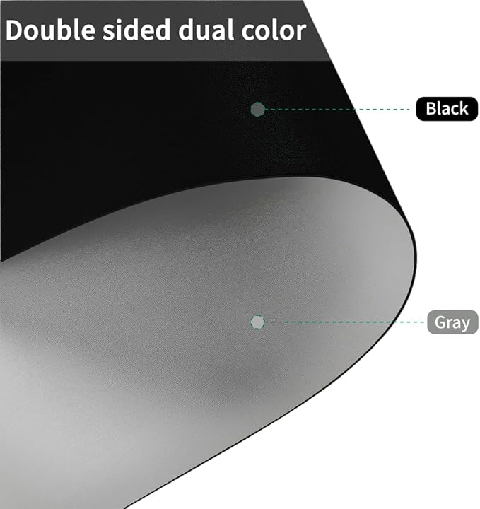 Dining Table Cover for Dining Room Table - Can Be Used On Both Sides Waterproof and Easy to Clean Good Flatness Used for Dining Table(Black+Gray 44x60)