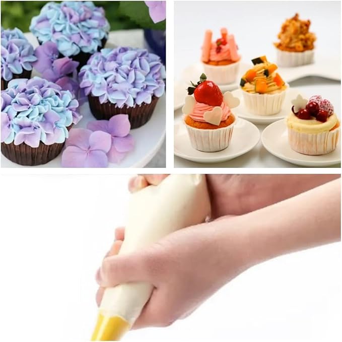20 Inch icing bags Disposable, Large Pastry Bags Disposable Cake Decorating Bag 100 Count, Thick Plastic Non-Slip Anti-Burst Cake Bags for Frosting Decorating Cake Cupcake Cookie, Easy to Squeeze