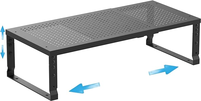 Expandable Spice Rack Kitchen Cabinet Shelf Organizer, Stackable Storage Shelves Racks, Adjustable Counter Shelving for Cabinets, Countertop, Cupboard,Pantry and More.(1Pack/Black/Medium)