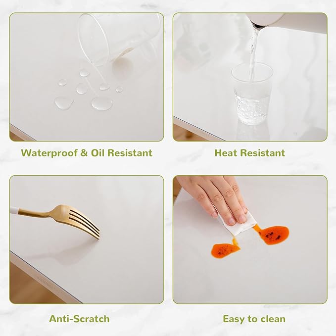 48 x 80 Inch Clear Table Cover Protector, Clear Table Protector for Dining Room Table, 1.5mm Plastic Table Cover, Waterproof Table Pad for Kitchen, Office