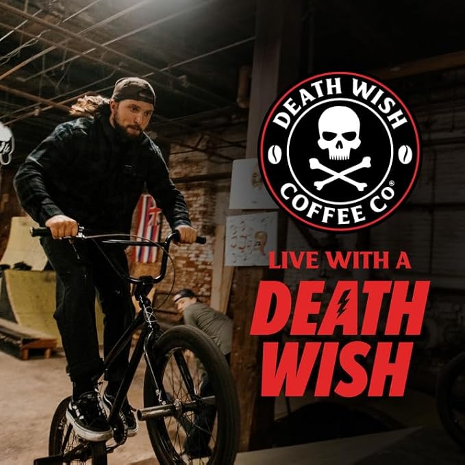 Death Wish Coffee, Organic and Fair Trade, Light Roast Ground Coffee, 16oz