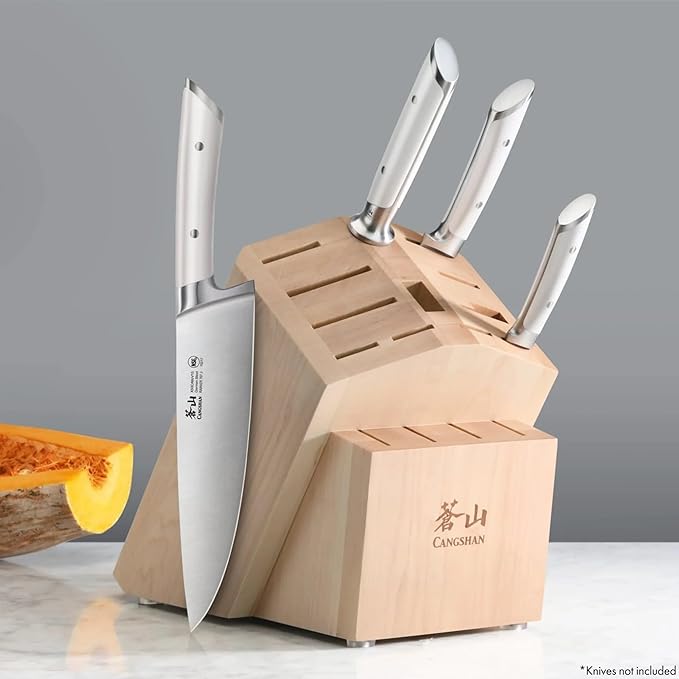 Cangshan Empty Knife Block, 16-Slot Organizer (Maple Wood)
