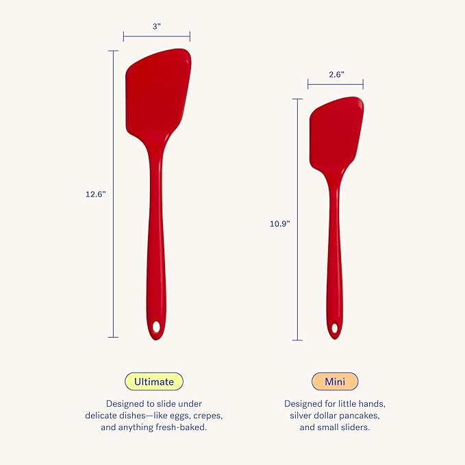 GIR: Get It Right Silicone Kitchen Spatula Turner - Non-Toxic Cooking Utensils for Nonstick Cookware, Cooking and Baking, Ultimate - 13IN - Studio White