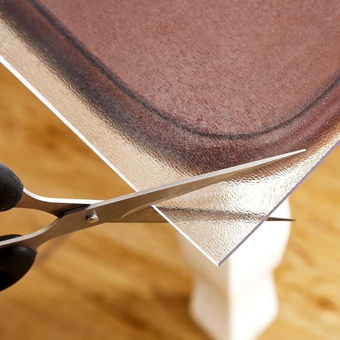 NECAUX Custom Multisize 1.5mm Thick Frosted PVC Table Cover Protector - 19 x 36 Inch Rectangular Plastic Table Cover Desk Pad Mat for Office & Computer Desk