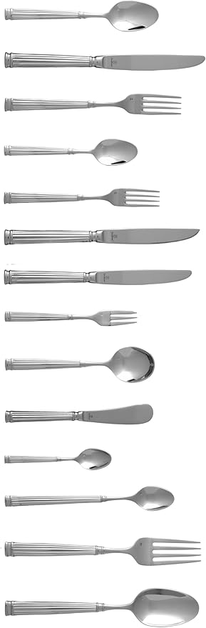 Fortessa Doria 18/10 Stainless Steel Flatware Serving Spoon, 9-Inch,Silver
