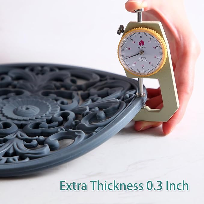 Extra Thick Silicone Trivet Mat for Hot Dishes, Hot Pots and Pans, Pot Holder, Hot Pad to Portect Your Table and Countertop, Kitchen Decor and Accessories,Pink,Set of 3