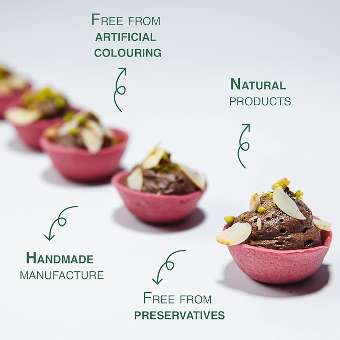 CROC'IN - Neutral Mini Tart Shells - Edible Appetizer Or Dessert Cups - Pastry Pans - Artisanal & Vegan Confection - 60 Pieces