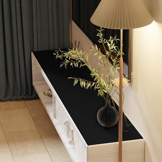 Dresser Topper - 12x74 Inch Waterproof Easy to Clean Can Conceal Flaws Protector The Table Top from Scratches Used for Coffee Table Dresser(Black+Black 12x74)