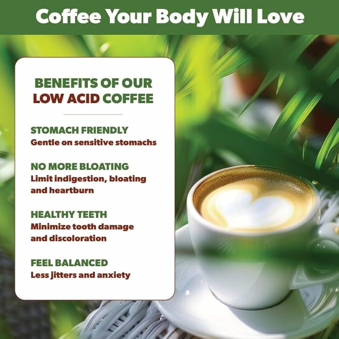 Low Acid Organic Coffee – Whole Bean, Mold-Free & Stomach Friendly by Java Planet, Sumatran Single Origin Decaf Coffee, Dark Roast, Smooth Full Flavored, 5LB Bag