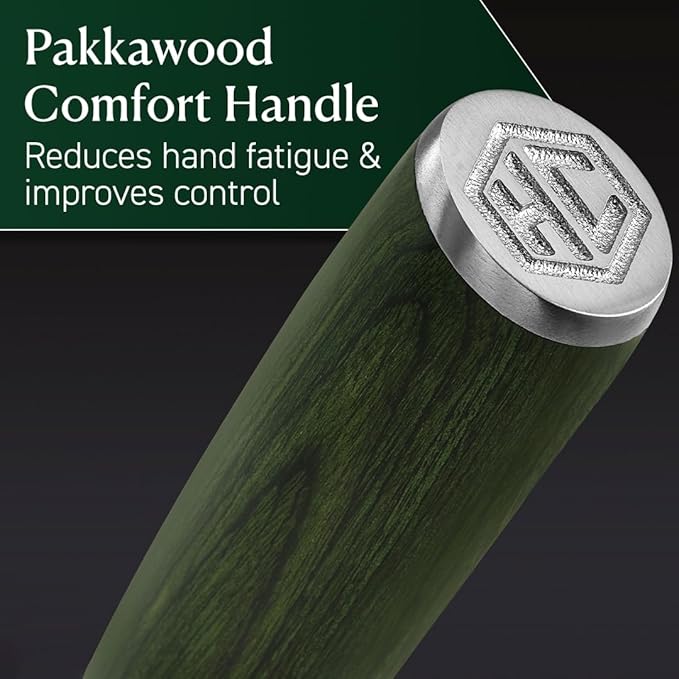 HexClad Paring Knife, 3.5-Inch Japanese Damascus Stainless Steel Blade, Pakkawood Handle