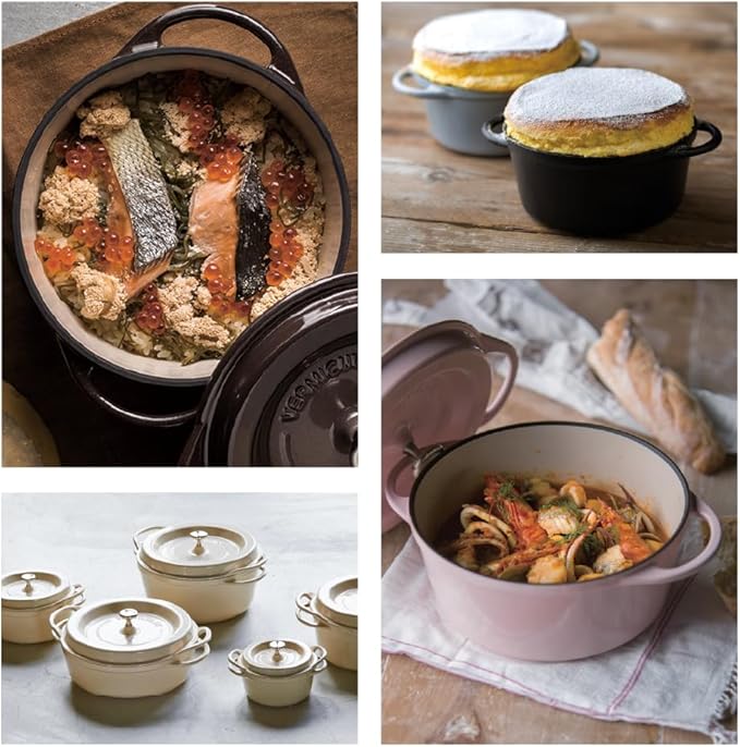 Vermicular Oven Pot | Non-Toxic Enameled Cast Iron Pot | 22cm (3.7 Qt) | Oven-safe | Induction-compatible | Dutch Oven | Made in Japan | Serves 3-4 | Matte Black