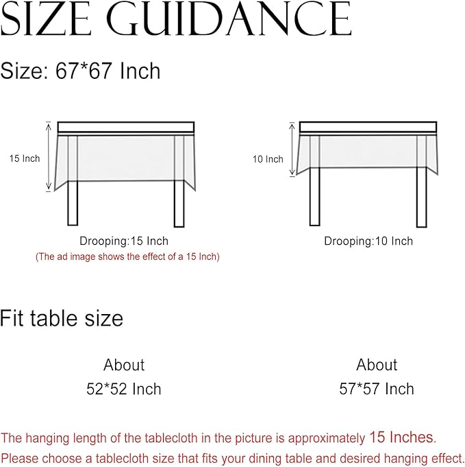 ISAENNE Designer White Linen Square Tablecloth,Chinoiserie Floral Elegant Indoor Table Cloth,Fall Stain Proof Decor Tablecloths for Dining Thanksgiving Kitchen Party,67"*67"-Mosella F