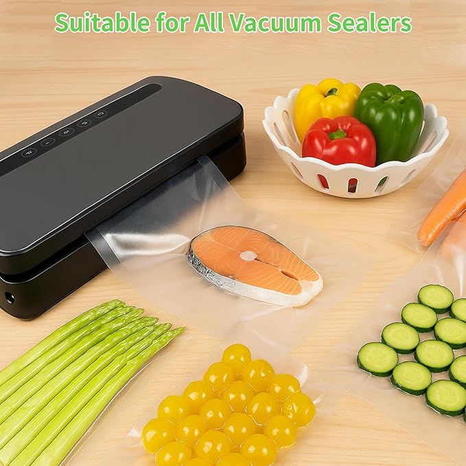 MakMeFre 300 Plus Quart Size 10" x 13" Vacuum Sealer Bags with BPA Free and Heavy Duty,Great for Food Storage Vaccume Sealer PreCut Bag