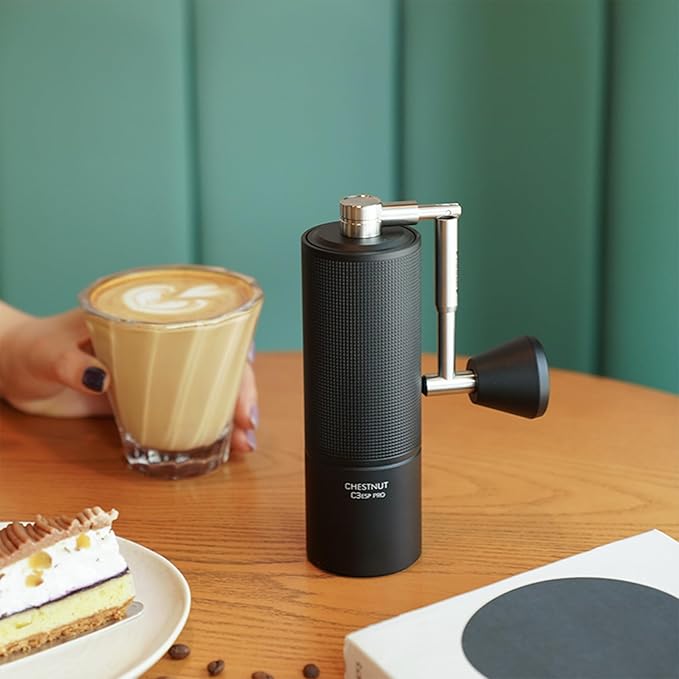 TIMEMORE Chestnut C3 ESP Pro Manual Coffee Grinder, Stainless Steel S2C Conical Burr Hand Coffee Grinder with Foldable Handle, Adjustable Grind Setting for Espresso and Pour Over - Black