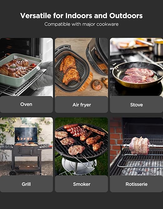 GoveeLife Bluetooth Wireless Meat Thermometer with 2 Probes, Standalone Digital Base, WiFi Unlimited Range, ±1.8℉ Accuracy, IP68 Waterproof Real Time Monitoring, for Kitchen, BBQ, Grill, Oven, Smoker