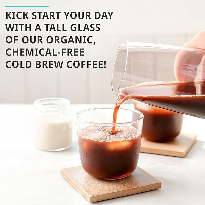 Cold Brew Organic Coarse Ground Flavored Coffee, Hazelnut Flavor, Dark Roast, Colombian Supremo, Coarse Grind for Cold Brew & French Press,1 LB