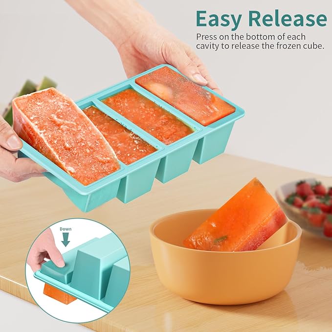 Silicone Freezer Tray for Sauce Cube: GGOW Silicone Freezing Tray for Broth Soup Storage - Freeze 250mL 125mL Souped Portion