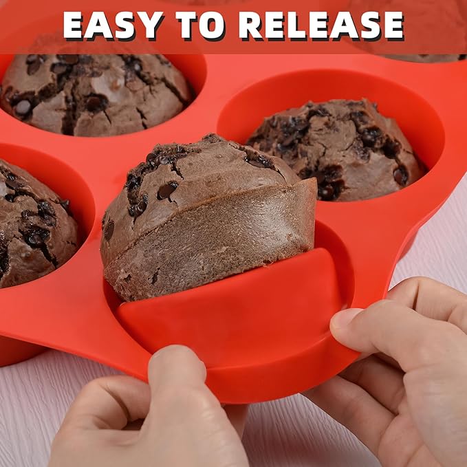 CAKETIME Silicone Muffin Pan Set - Mini 24 Cups, Regular 12 Cups Cupcake Pan, Jumbo 6 Cups Muffin Pan Silicone Bakeware for Baking Set of 3